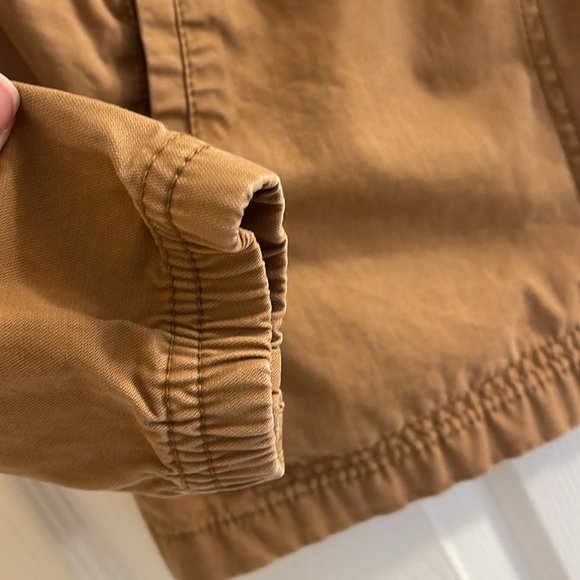 Old Navy Utility Jacket Medium Zip Up Drawstring Coat Camel Color Brown Tan - Picture 8 of 9